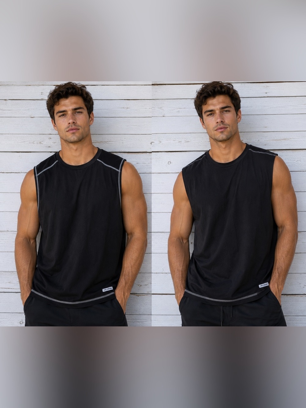 2 Athletic Works Dri-More Men's Sleeveless Workout Shirts